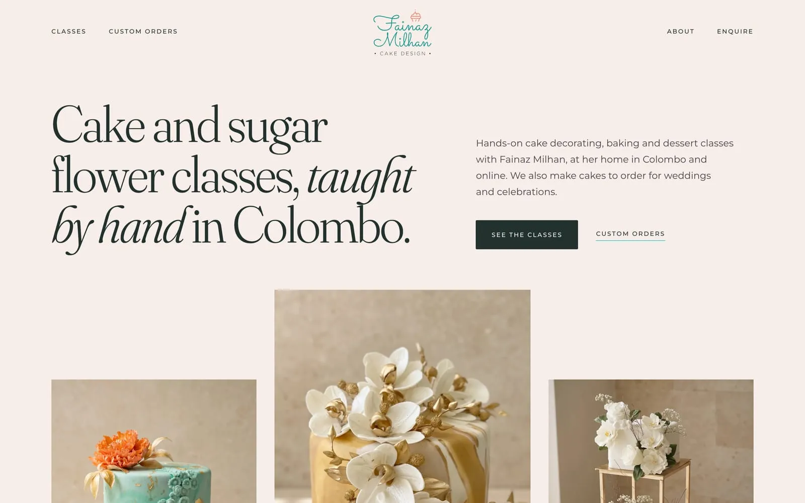 The Fainaz Milhan Cake Design homepage